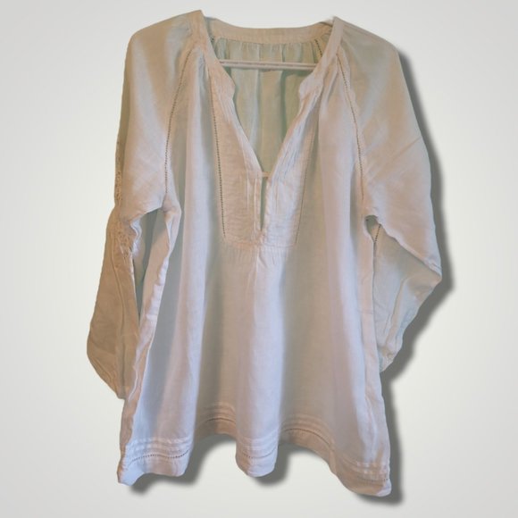 120% Lino Tops - 120% LINO - PALLADIUM MODA Vintage Natural Luxury Linen Top from Italy XL or 48